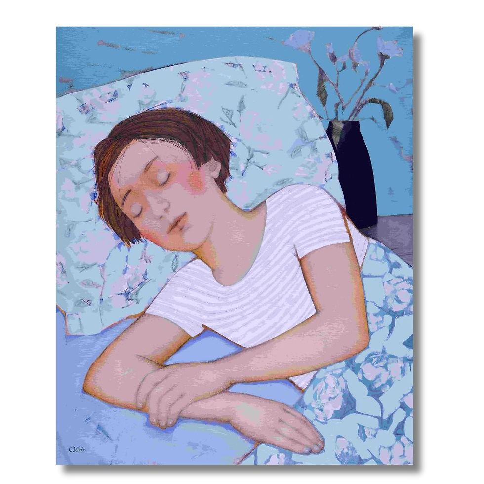 La chambre bleue - peinture - Cécile Veilhan
