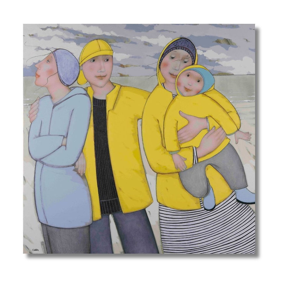 Vacances d'hiver à la mer - Peinture - Cécile Veilhan