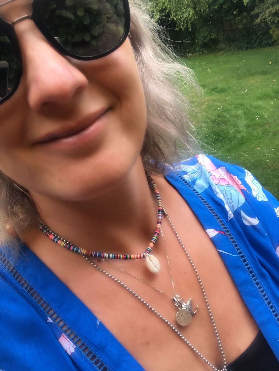 Thumbnail: Cowrie Shell & Vinyl Disc Bead Necklace