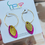 Thumbnail: The Small - Gold & Pink Leather Hoop Earrings