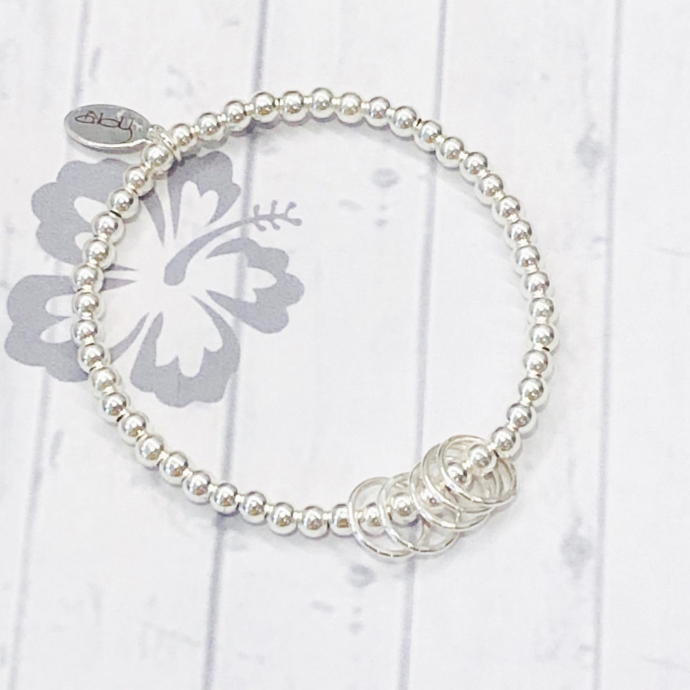 Thumbnail: Birthday Bracelet 30th, 40th, 50th, 60th, 70th...Rings for Each Decade