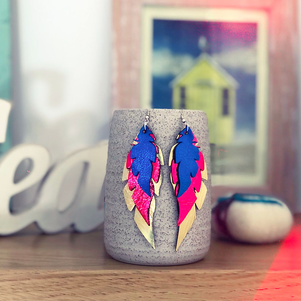 Thumbnail: 'Wonder Woman' Leather Feather Earrings