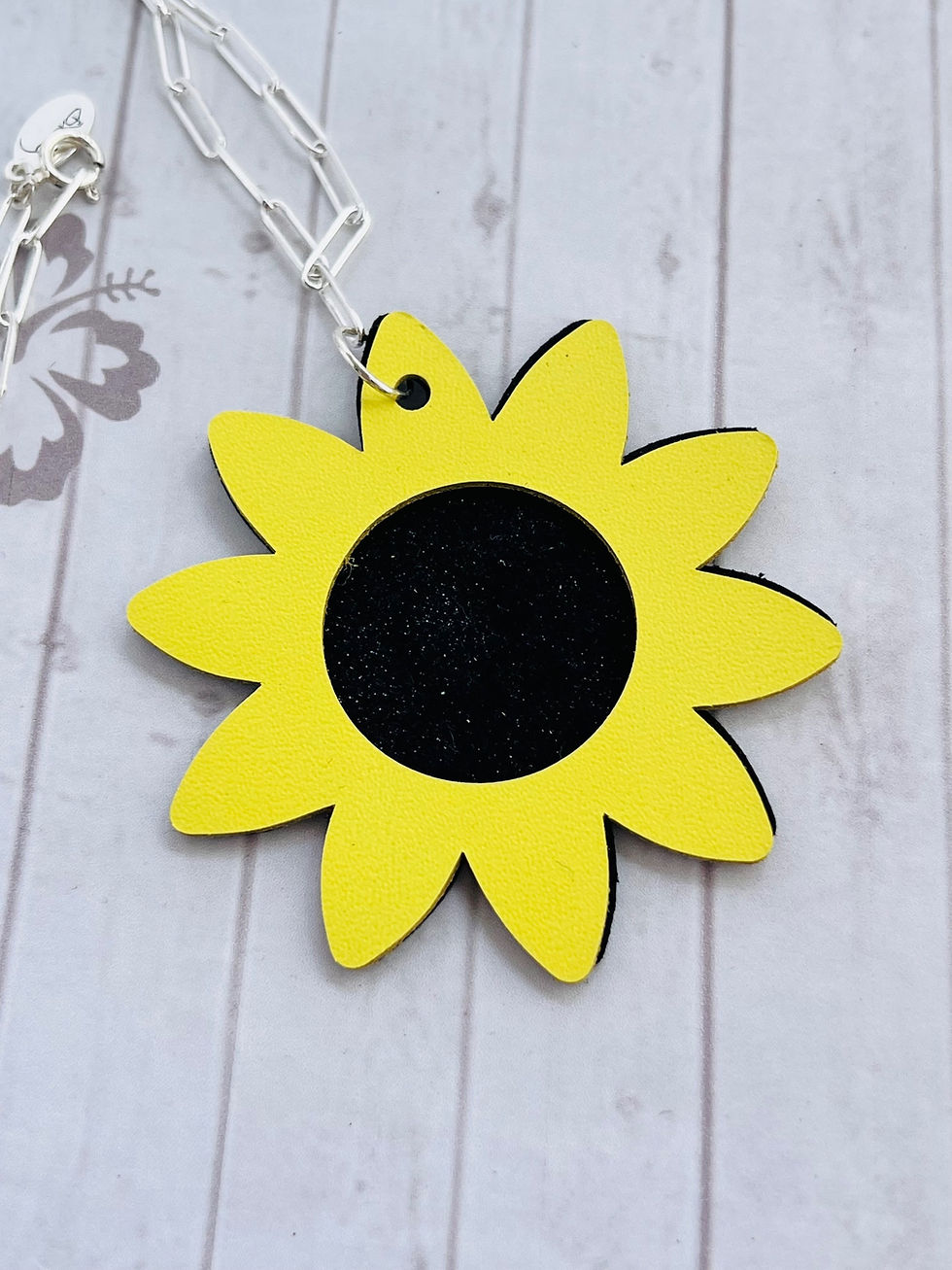 Thumbnail: Leather Sunflower Necklace