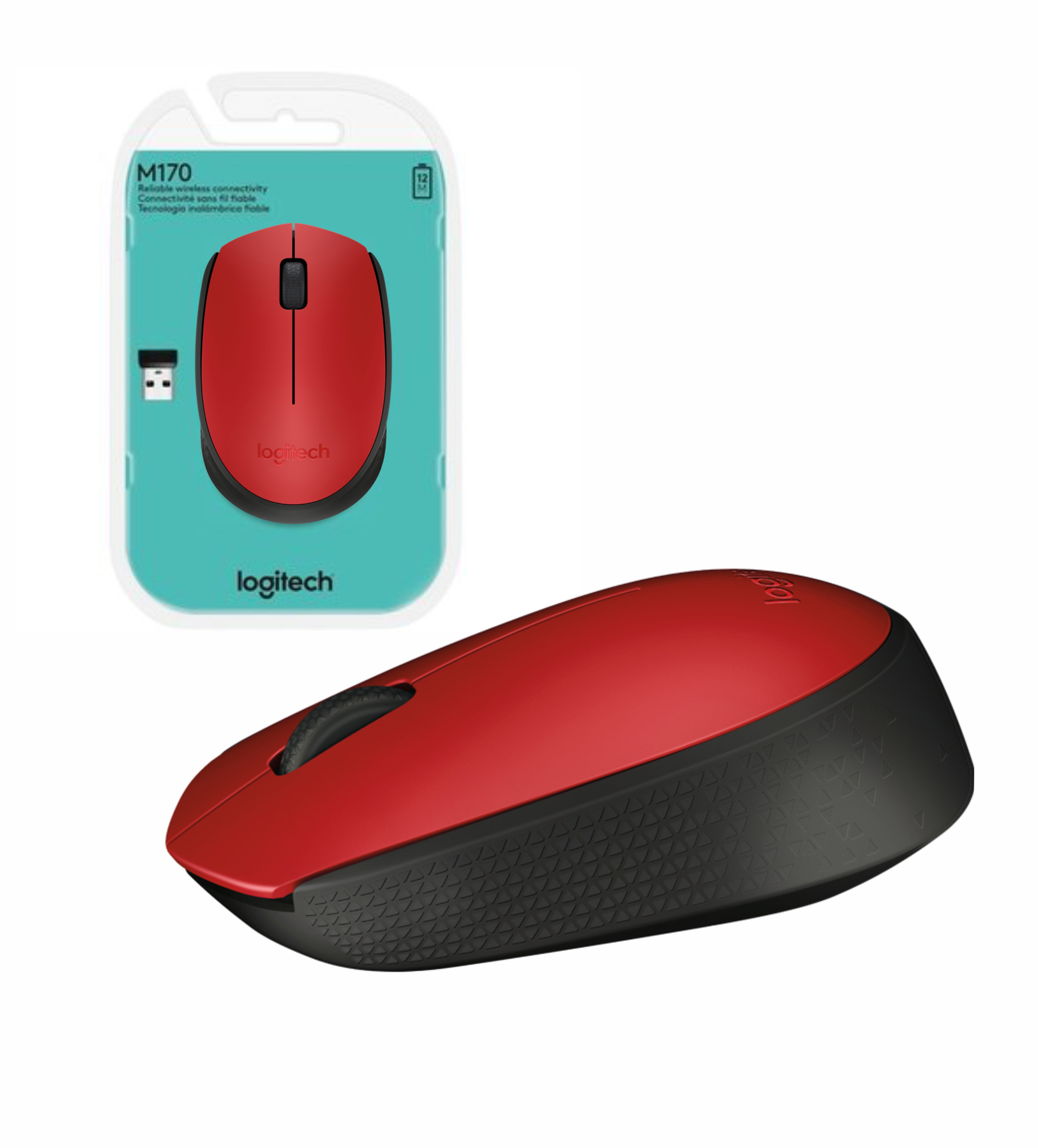 Mouse Logitech M170 Inalámbrico Rojo