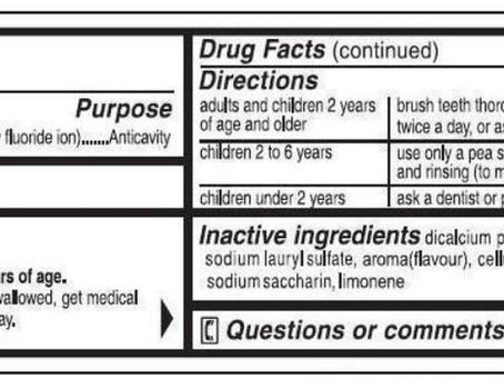Toothpaste drug facts
