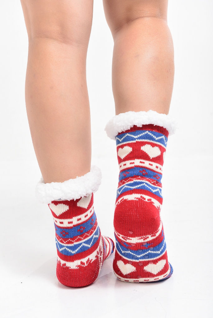 Miniatura: Meias Térmicas Femininas de Tricô com Forro Sherpa: Mín. Atacado: 1dz