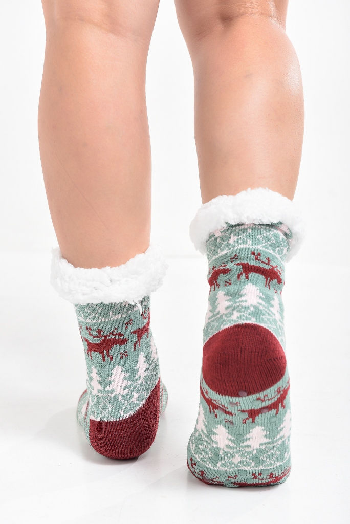 Thumbnail: Meias Térmicas Femininas de Tricô com Forro Sherpa: Mín. Atacado: 1dz