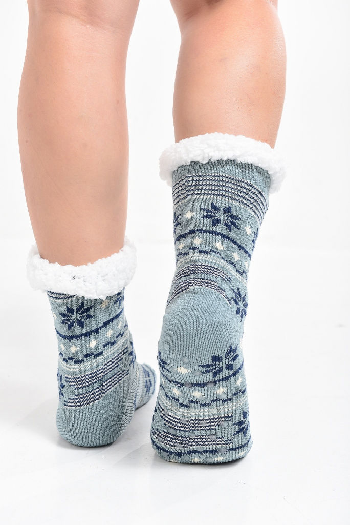 Meias Térmicas Femininas de Tricô com Forro Sherpa: Mín. Atacado: 1dz