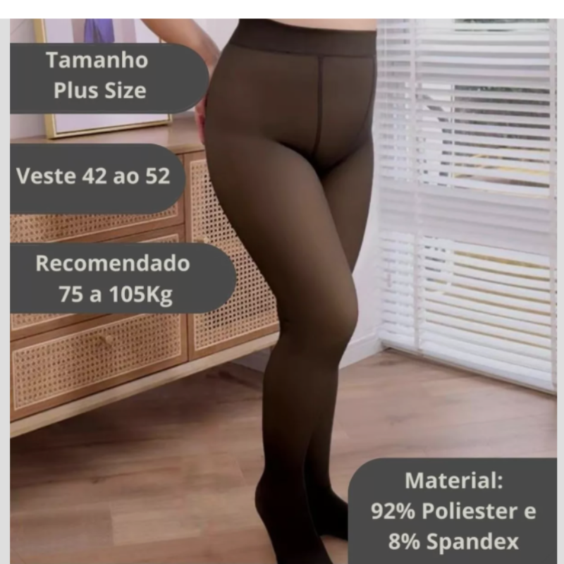 Miniatura: Meia Calça Peluciada Plus Size: Mín. Atacado: 1dz