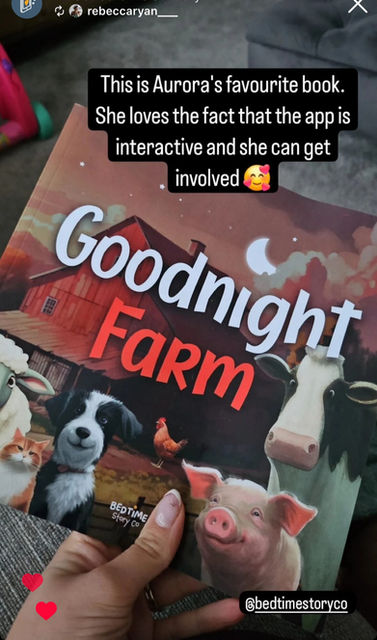 Rebecca Ryan recommending the Bedtime Story Co app