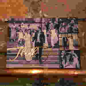 Copper foiled wedding thank you postcard