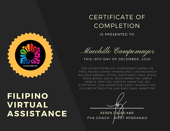FVA-WM Gold Certificate Virtual Assistant Freelance