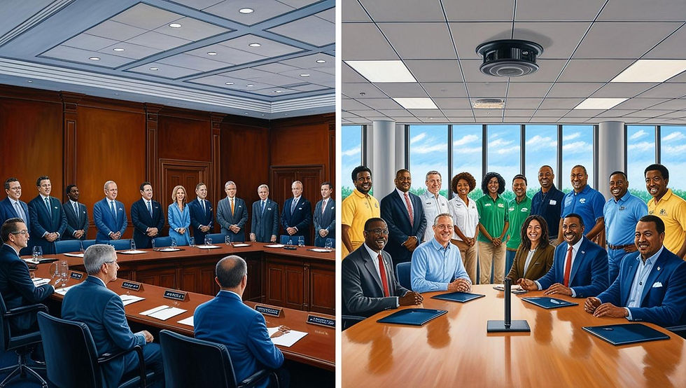 Image of two different boards of director (Image generated by Canva AI)