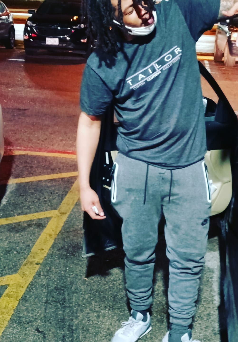 Grey with light grey/white
