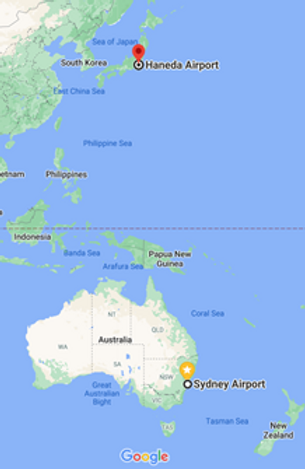 BTA Maths Tutoring Challenge - Distane between Sydney & Haneda Airport