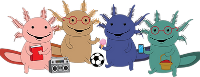 Axolotls Celebrating