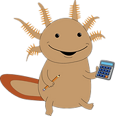 BTA Axolotl with pencil & calculator