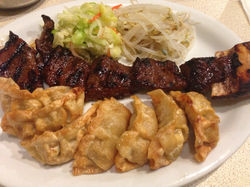 Kalbi and Fried Mandoo