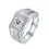 Thumbnail: 925 Sterling Silver 1ct Moissanite Men’s Engagement Wedding Ring