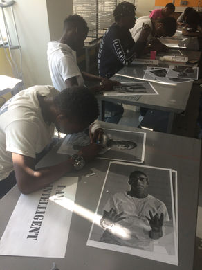 Ballou High School, stencil workshop
