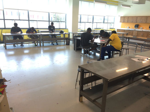 Ballou High School, stencil workshop