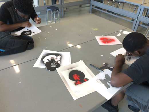Ballou High School, stencil workshop