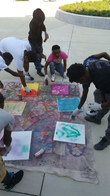 Ballou High School, stencil workshop