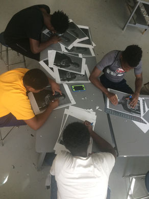 Ballou High School, stencil workshop