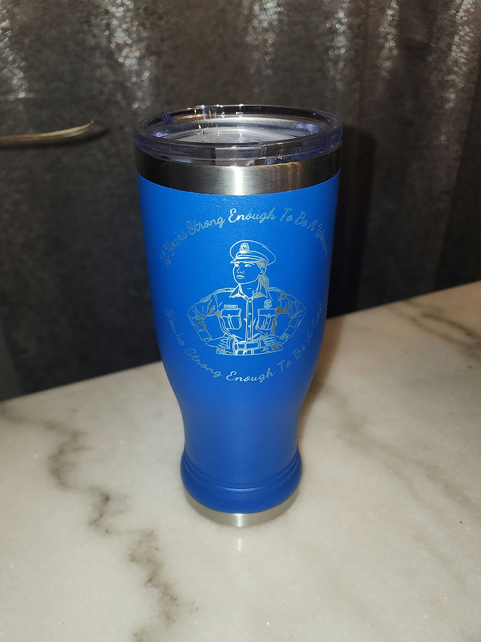 Thumbnail: Woman - Royal Blue 14 oz. Polar Camel Pilsner with Clear Lid