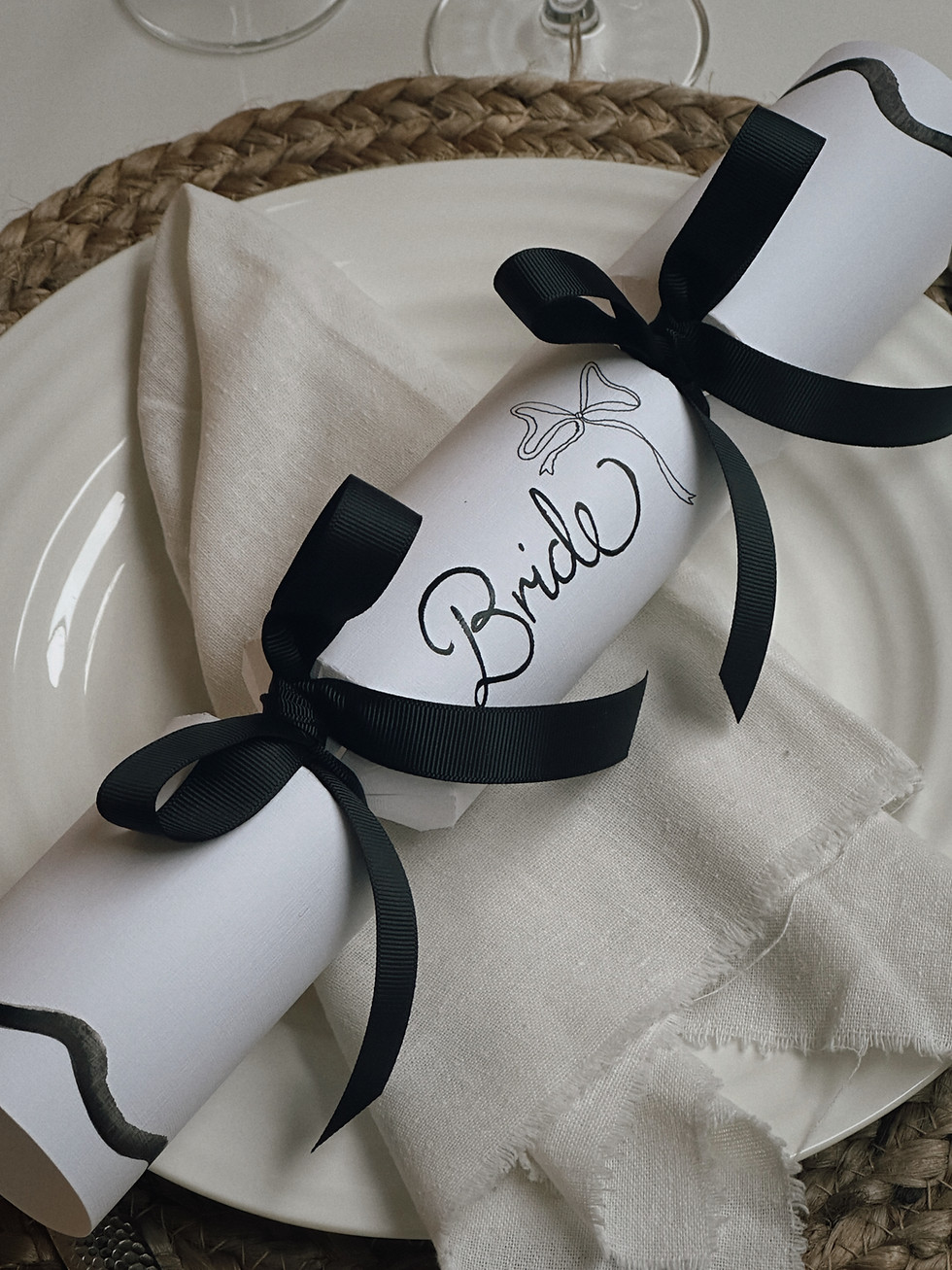 Bride Place Setting Winter Wedding Crackers Christmas Table Favours