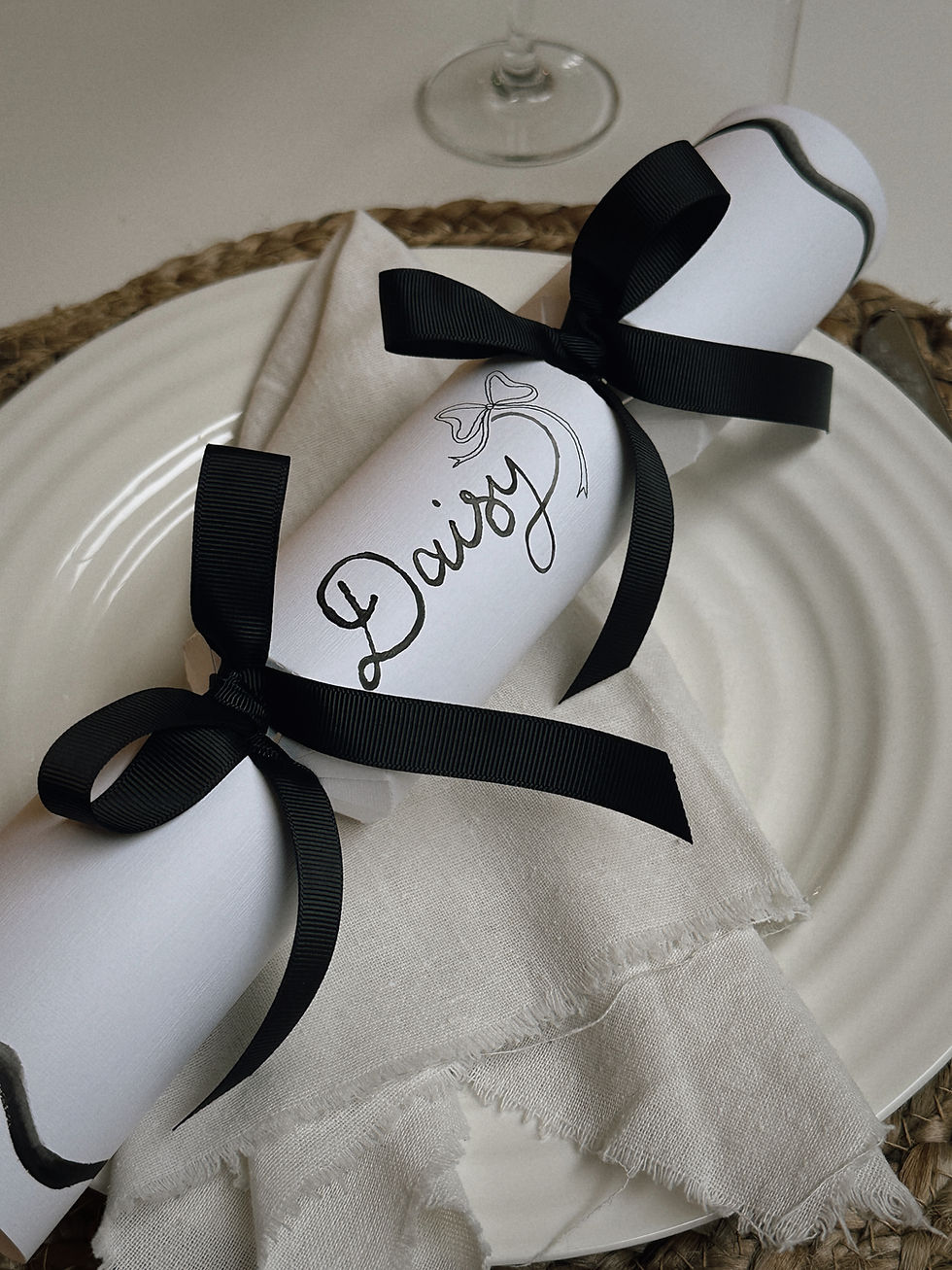 Thumbnail: Guest Place Setting Winter Wedding Crackers Christmas Table Favours