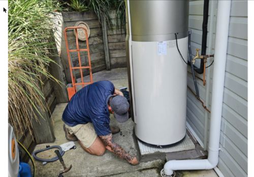 Hot water system being installed