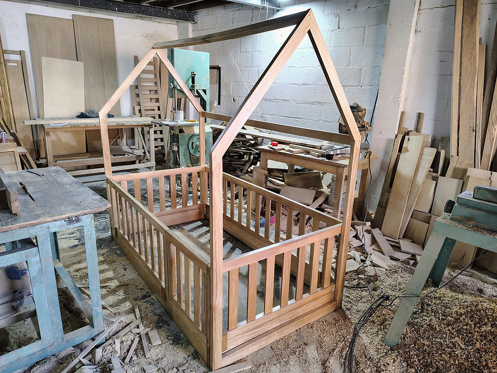 Miniatura: Cama Casita Evolutiva en Madera Roble – Diseño Sencillo y Funcional