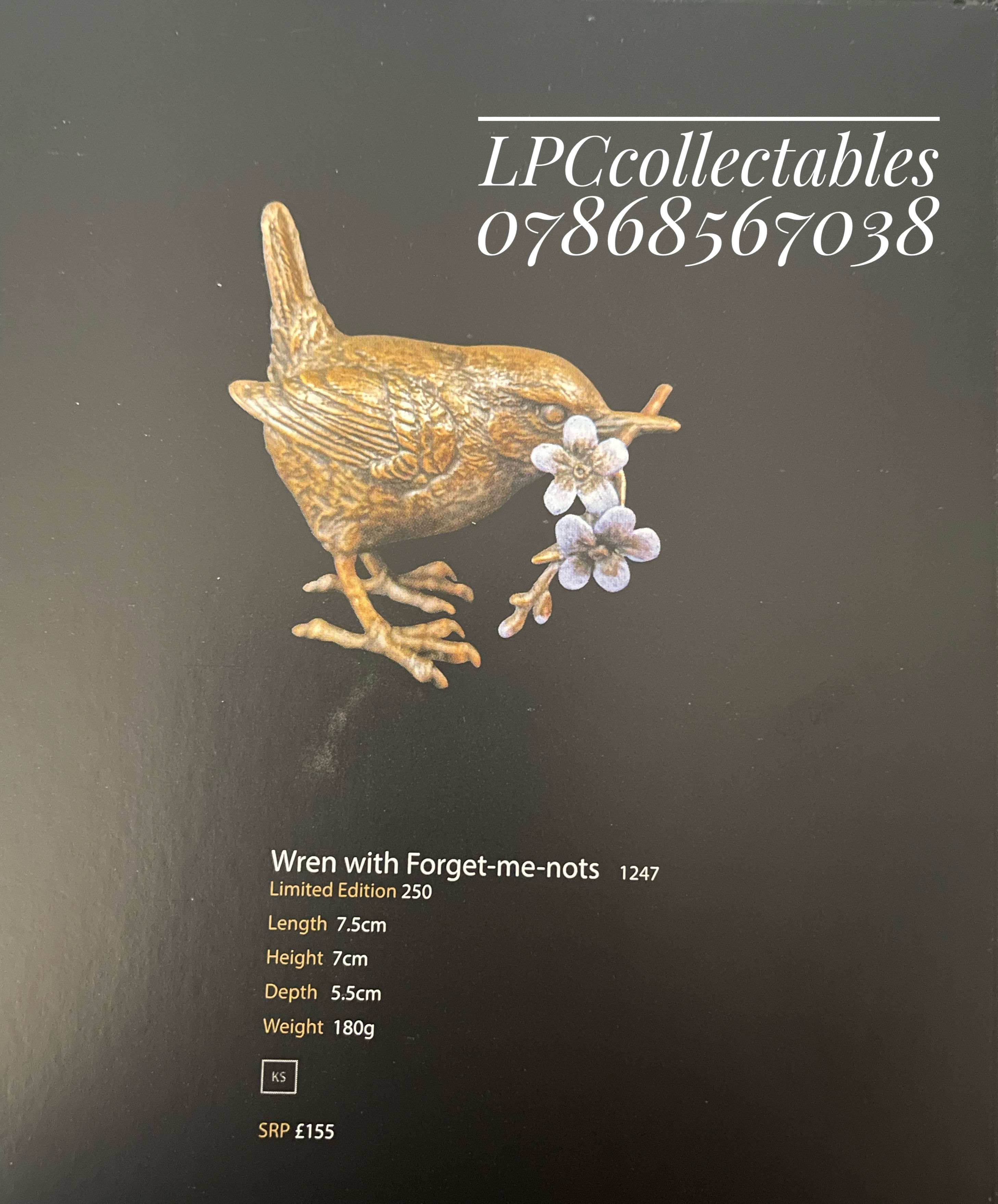 1247 Wren with Forget me nots