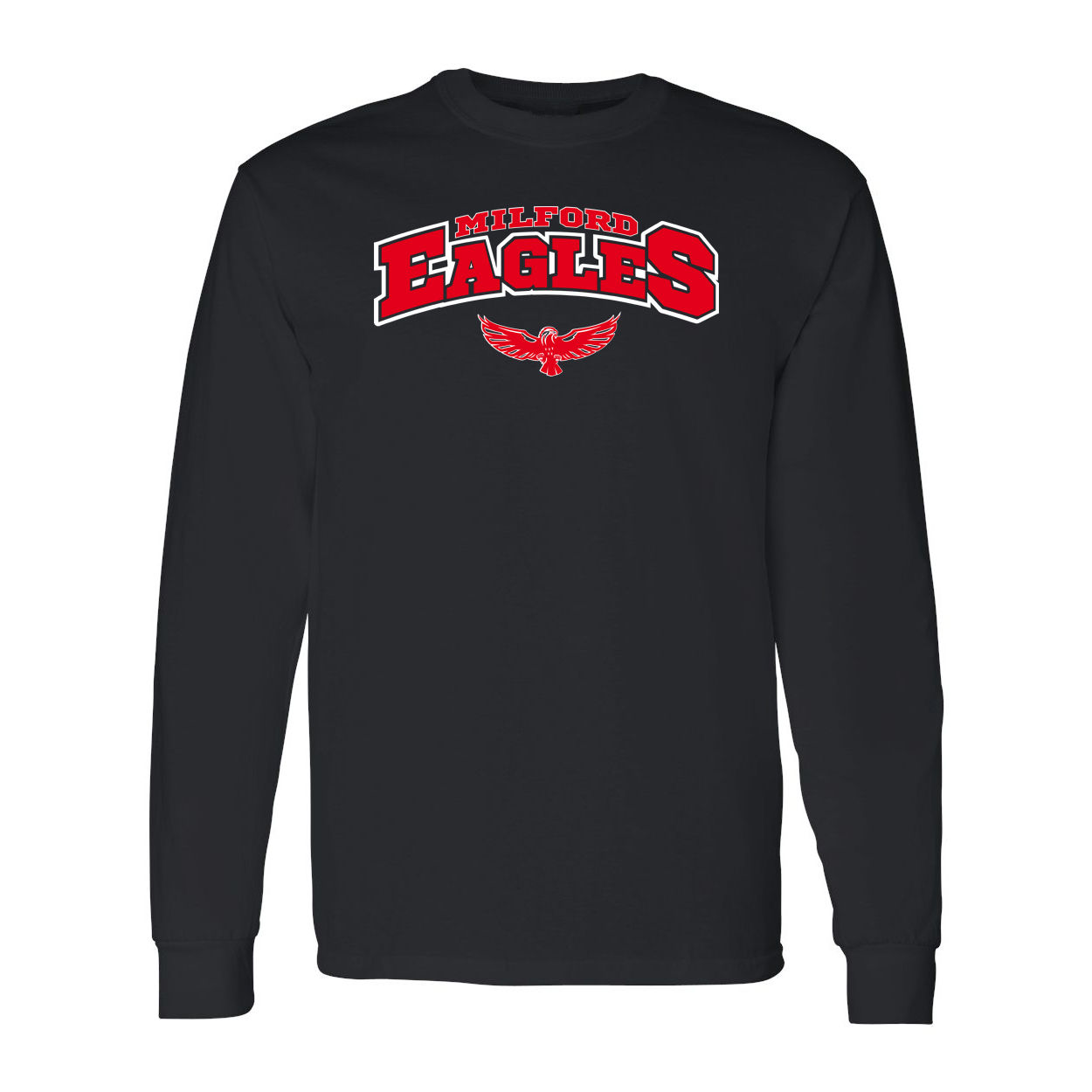 Milford Eagles 2 Color Print  100% Cotton Long Sleeve