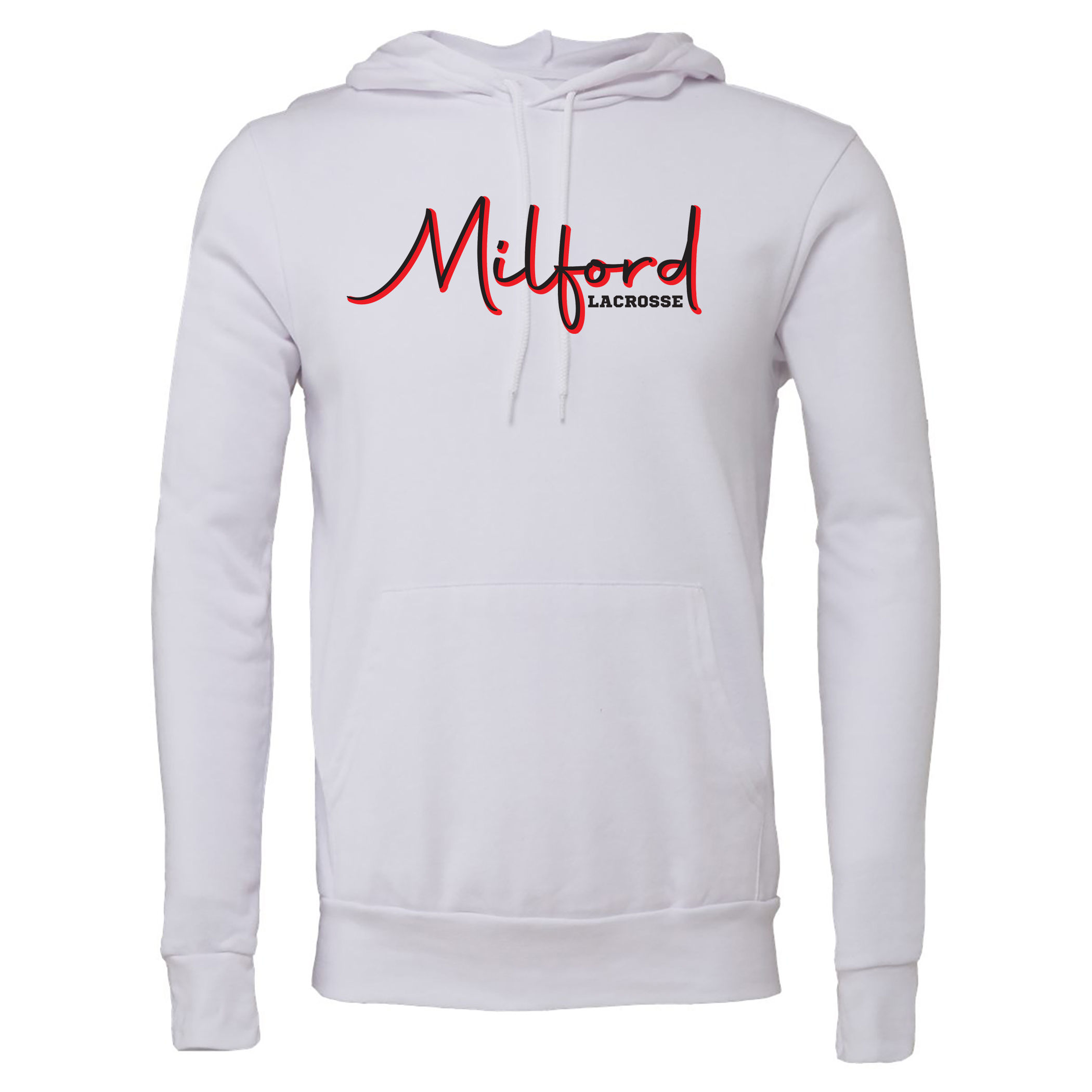 Milford Lacrosse Script BELLA+CANVAS Sponge Fleece Hoodie - Ladies Lacross