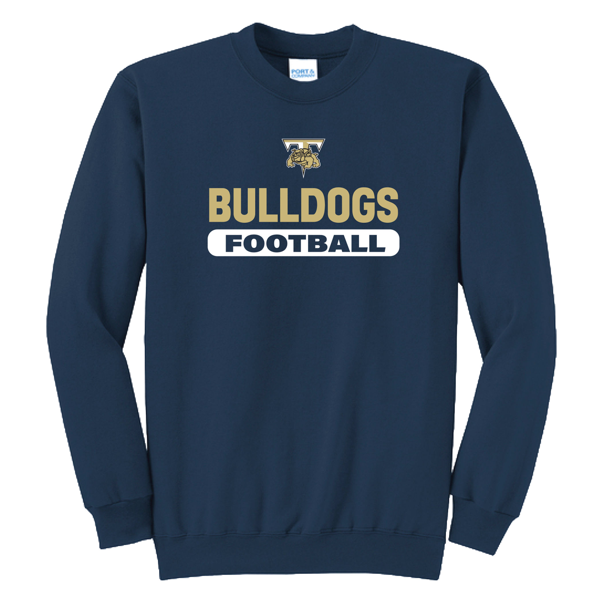 Bulldogs Football Unisex Fit Crew Sweatshirt | Navy