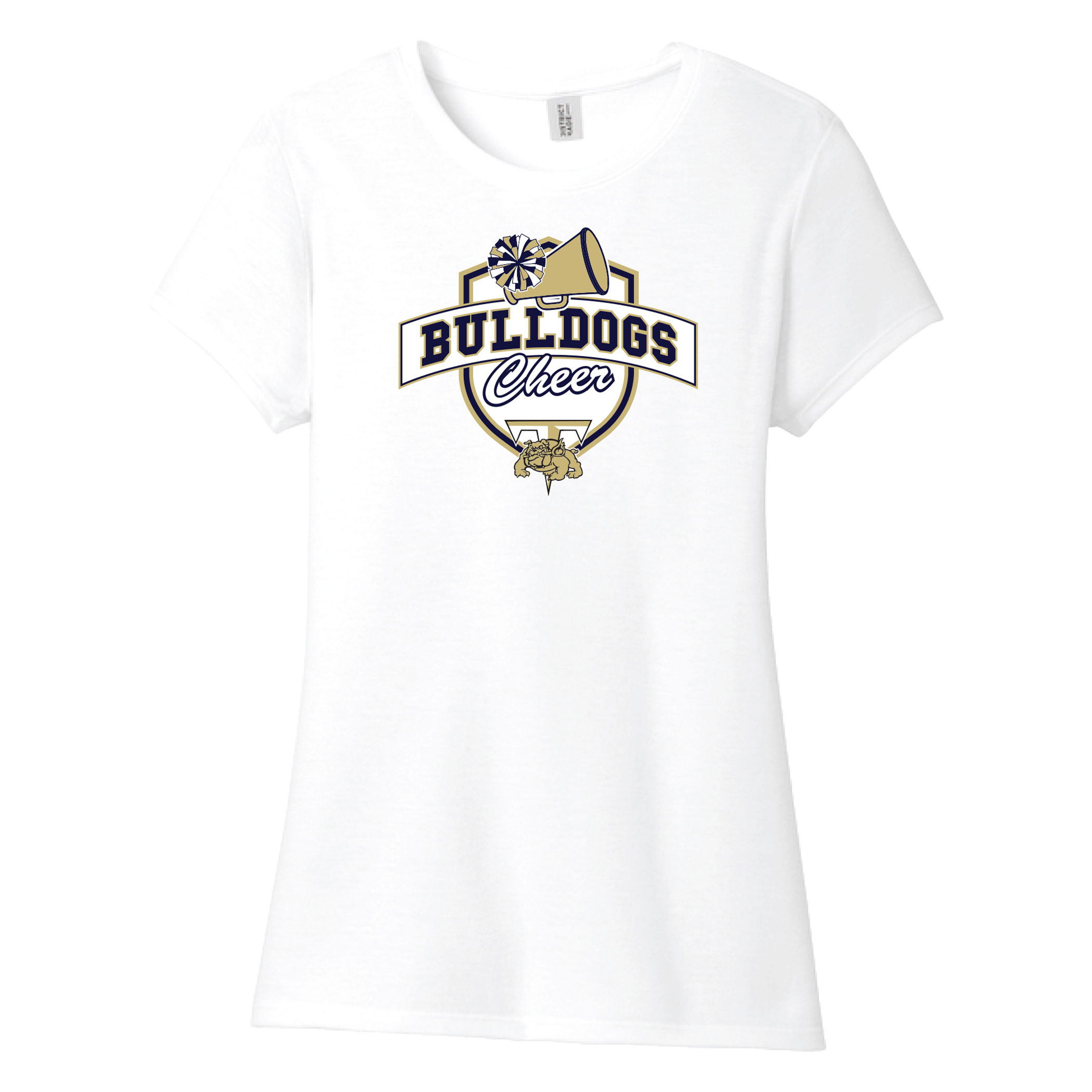 Bulldogs Cheer LADIES' FIT TriBlend T-Shirt | White