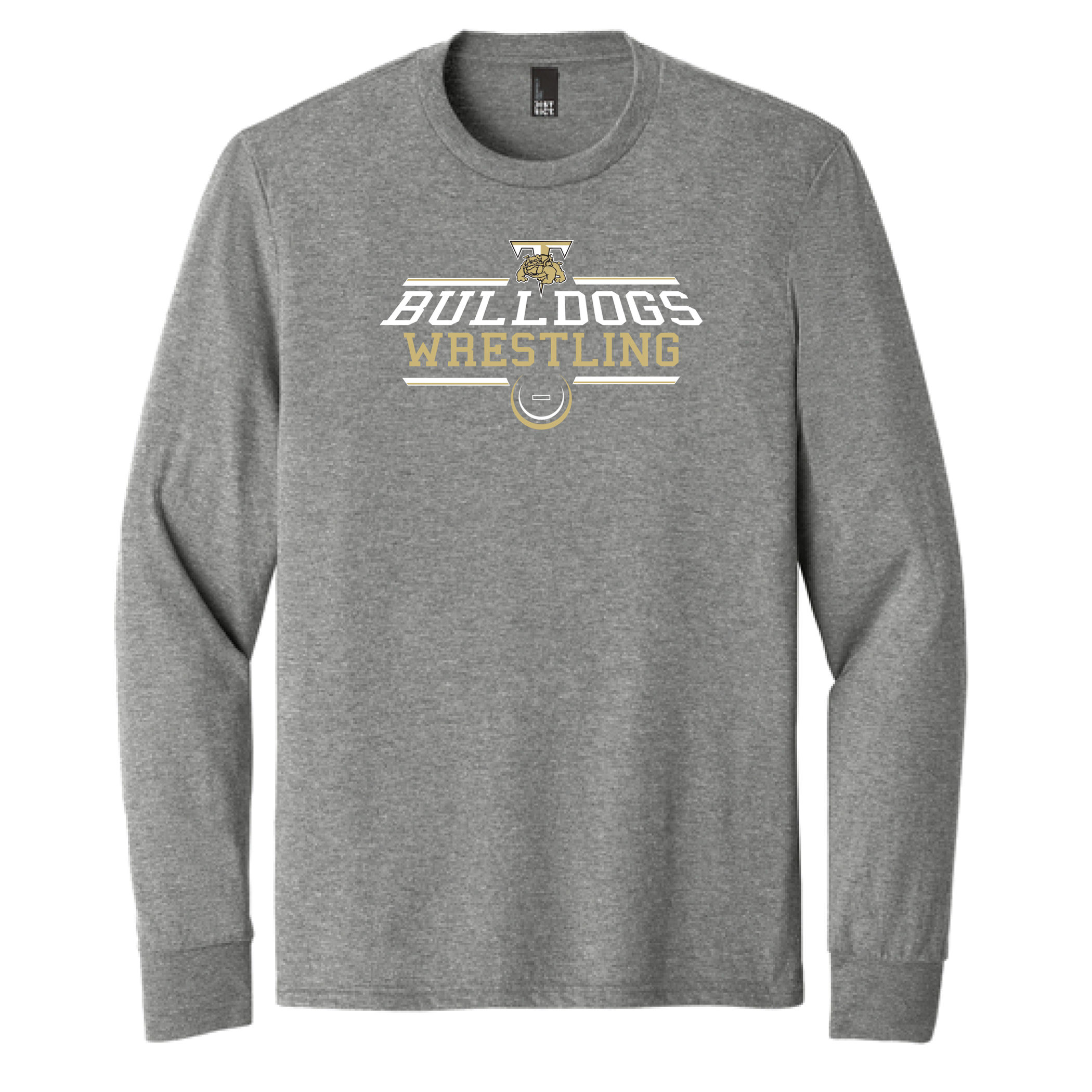 Bulldogs Wrestling #1 Triblend Unisex Long Sleeve | Heather Grey