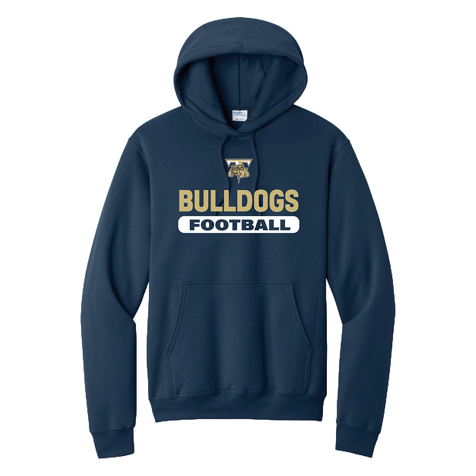 Thumbnail: Bulldogs Football Unisex Fit Heavyweight Hoodie | Navy