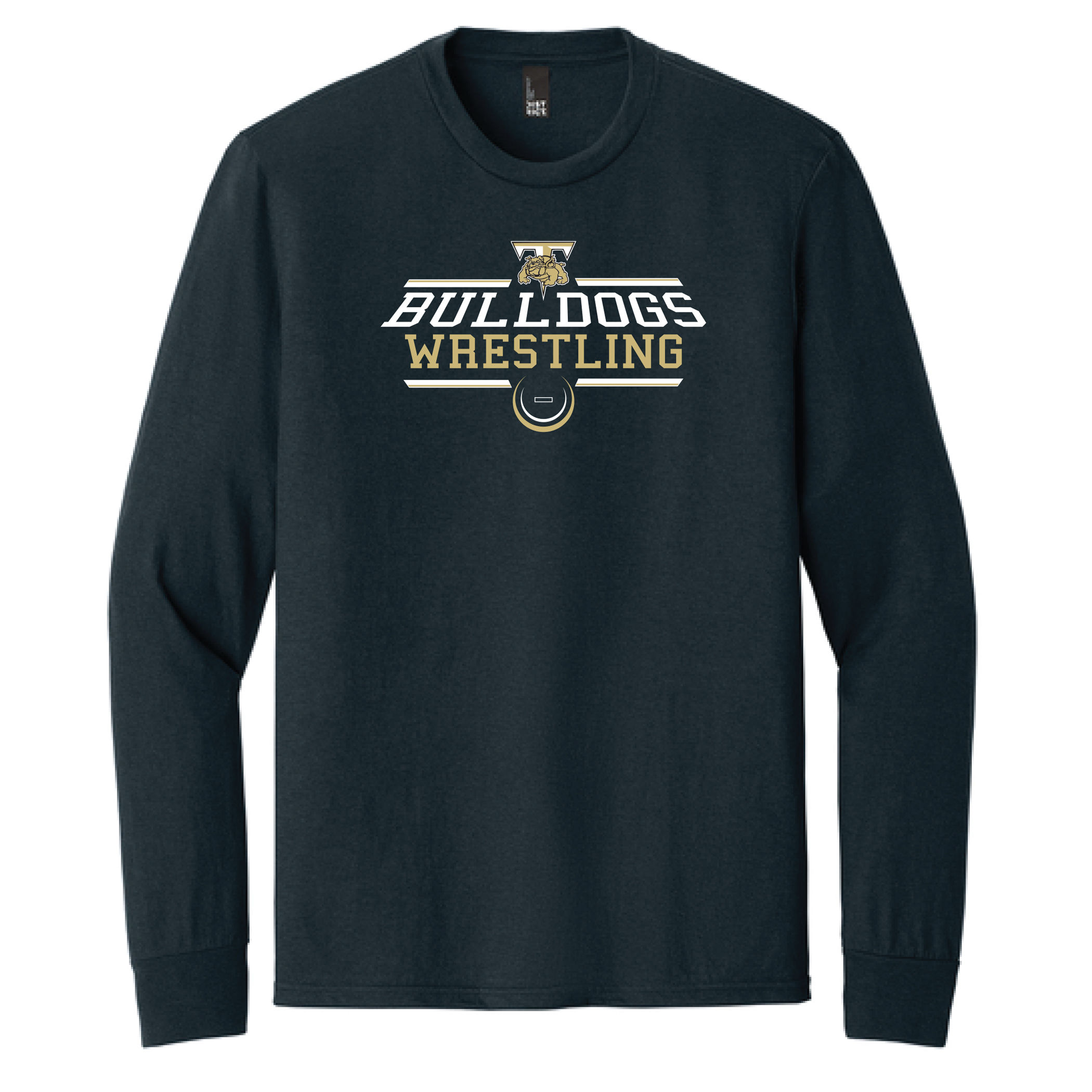 Bulldogs Wrestling #1 Triblend Unisex Long Sleeve | Navy
