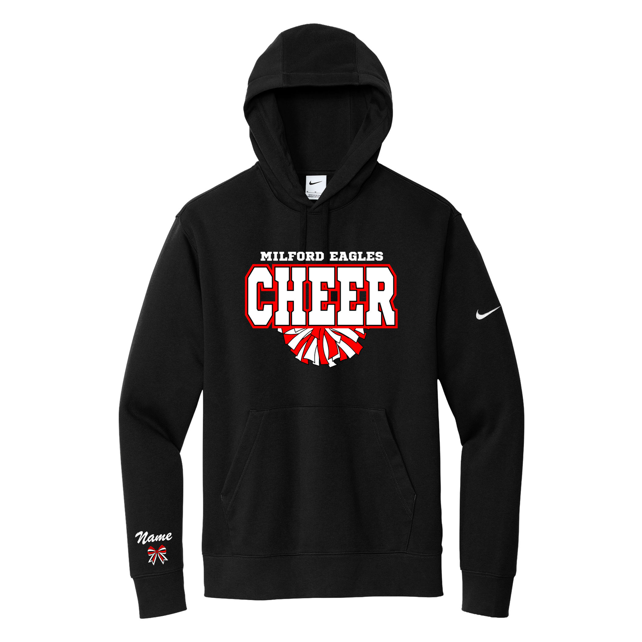 Milford Eagles Cheer Personalized Nike Hoodie | Black