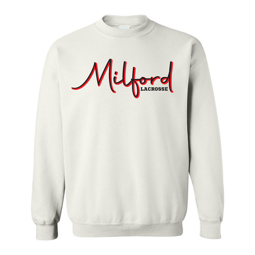 Milford Lacrosse Script Heavyweight Crew Ladies Lacrosse Little