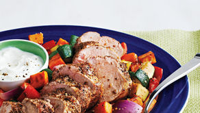 Souvlaki-Style Pork Tenderloin with Mixed Vegetables