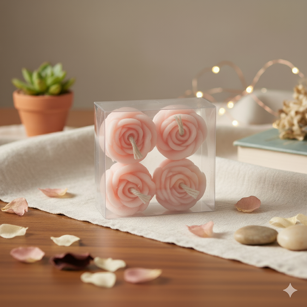 Thumbnail: Small Flower Soy Wax Candle – Pack of 4