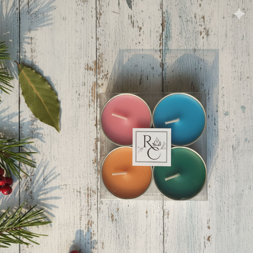 Tea Light Soy Wax Candle – Pack of 4 | Multicolor