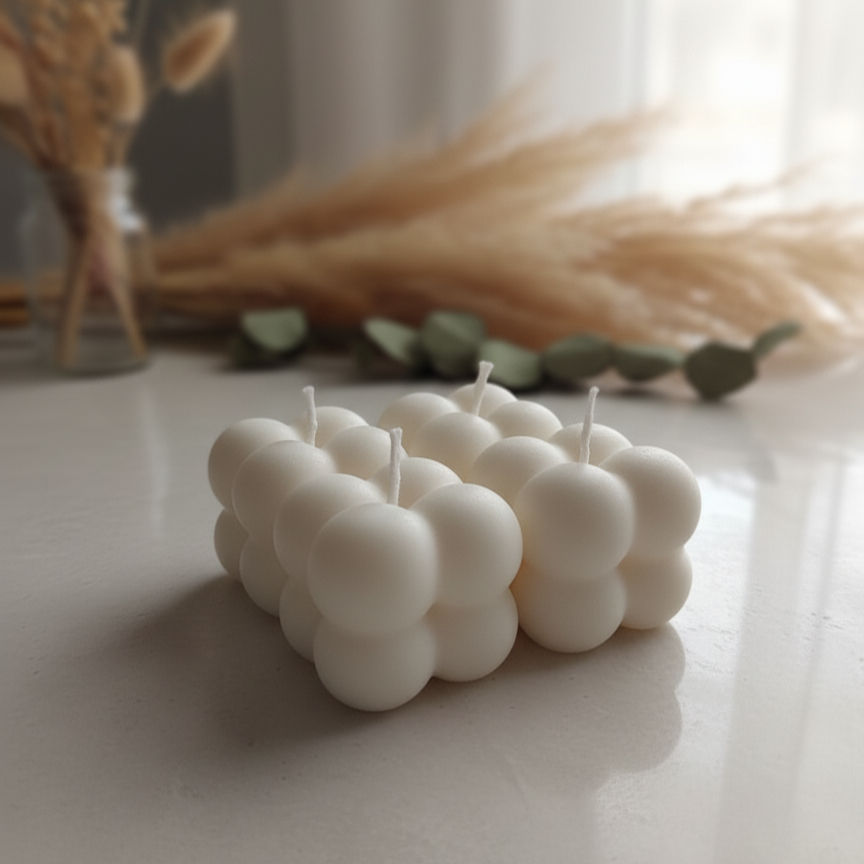 Thumbnail: Small Bubble Soy Wax Candle – Pack of 4 | Elegant Décor