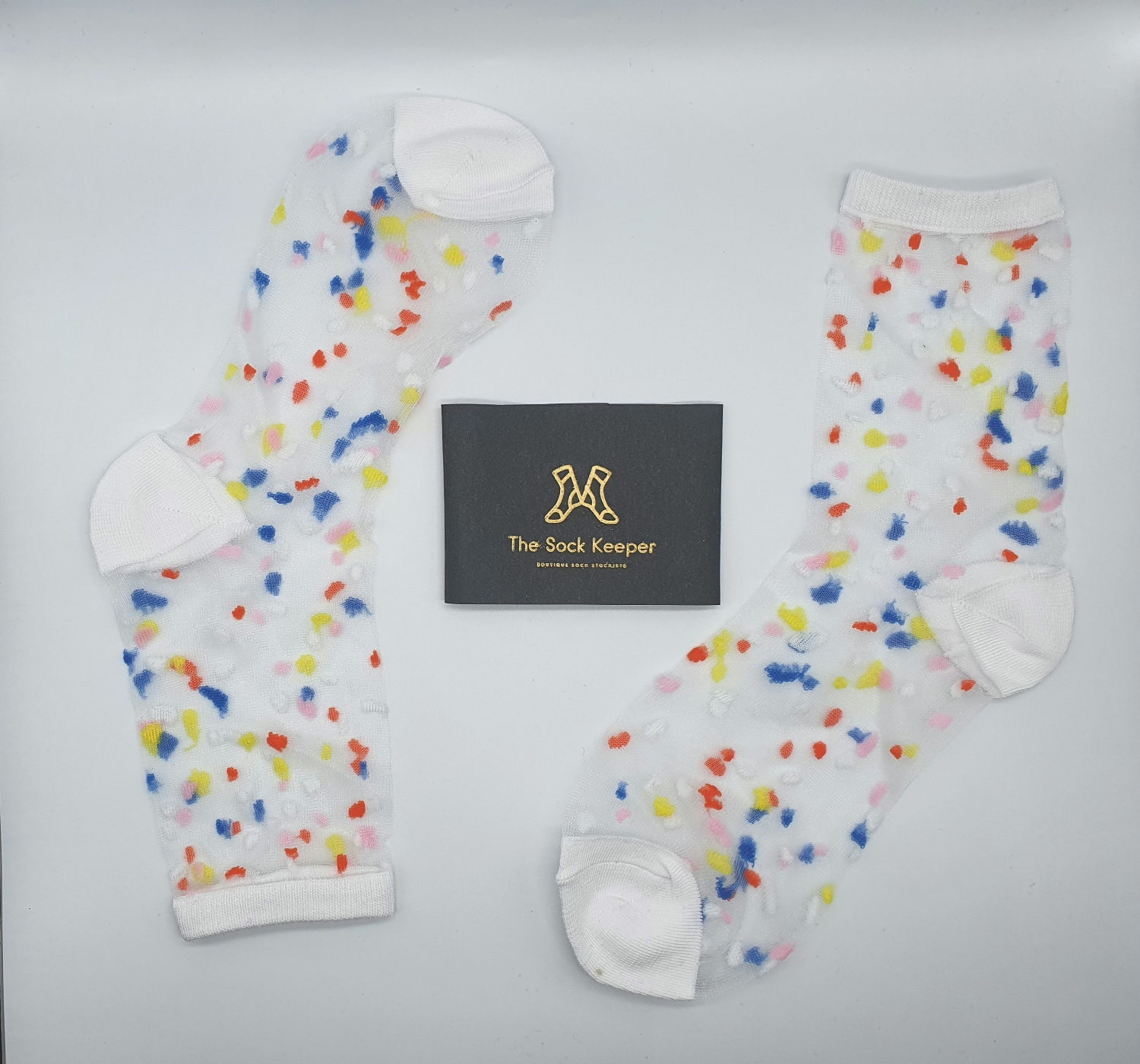 Sheer Lace Ankle Socks. Confetti Drop