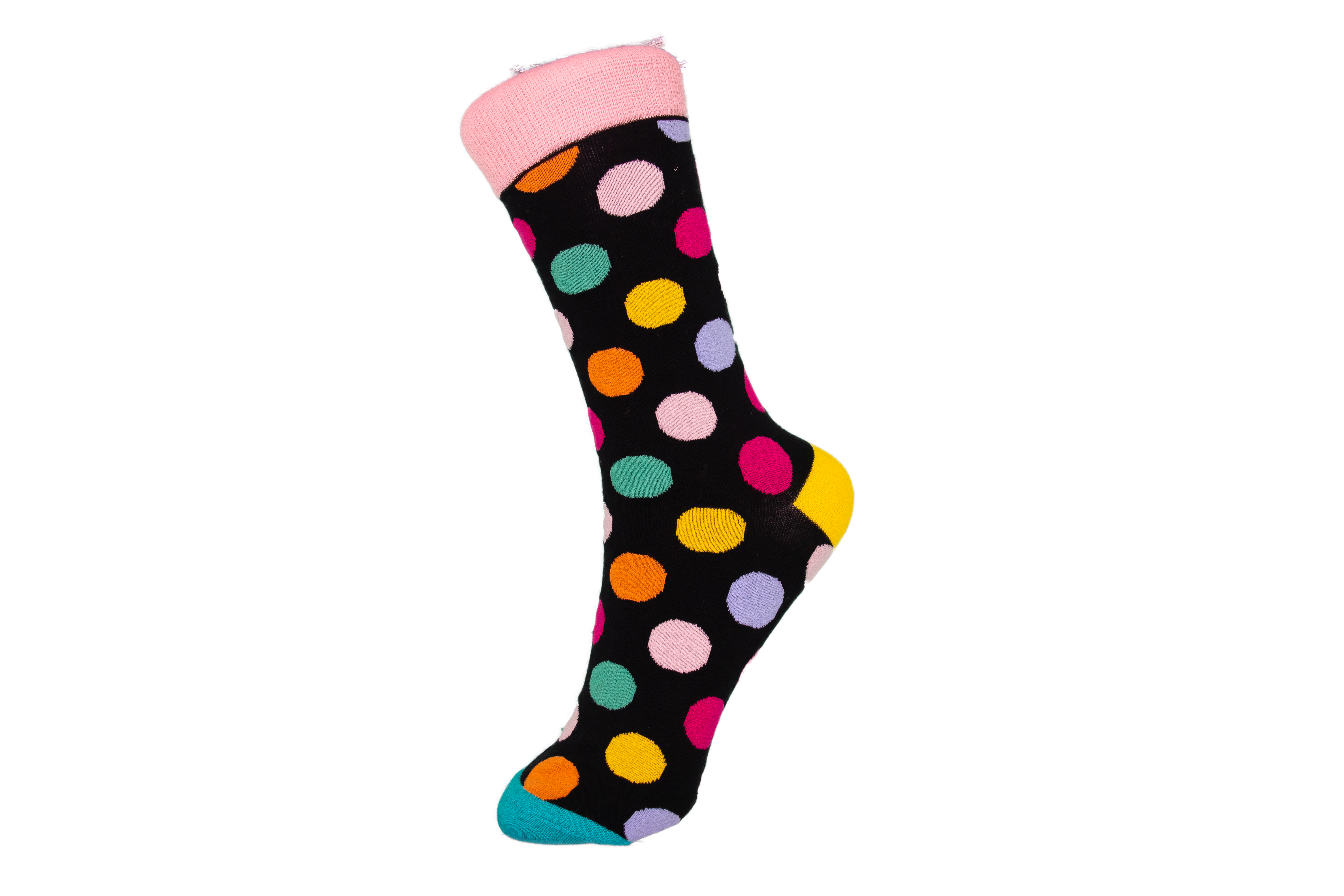 Adults - Polka Dot Cotton Socks - Black