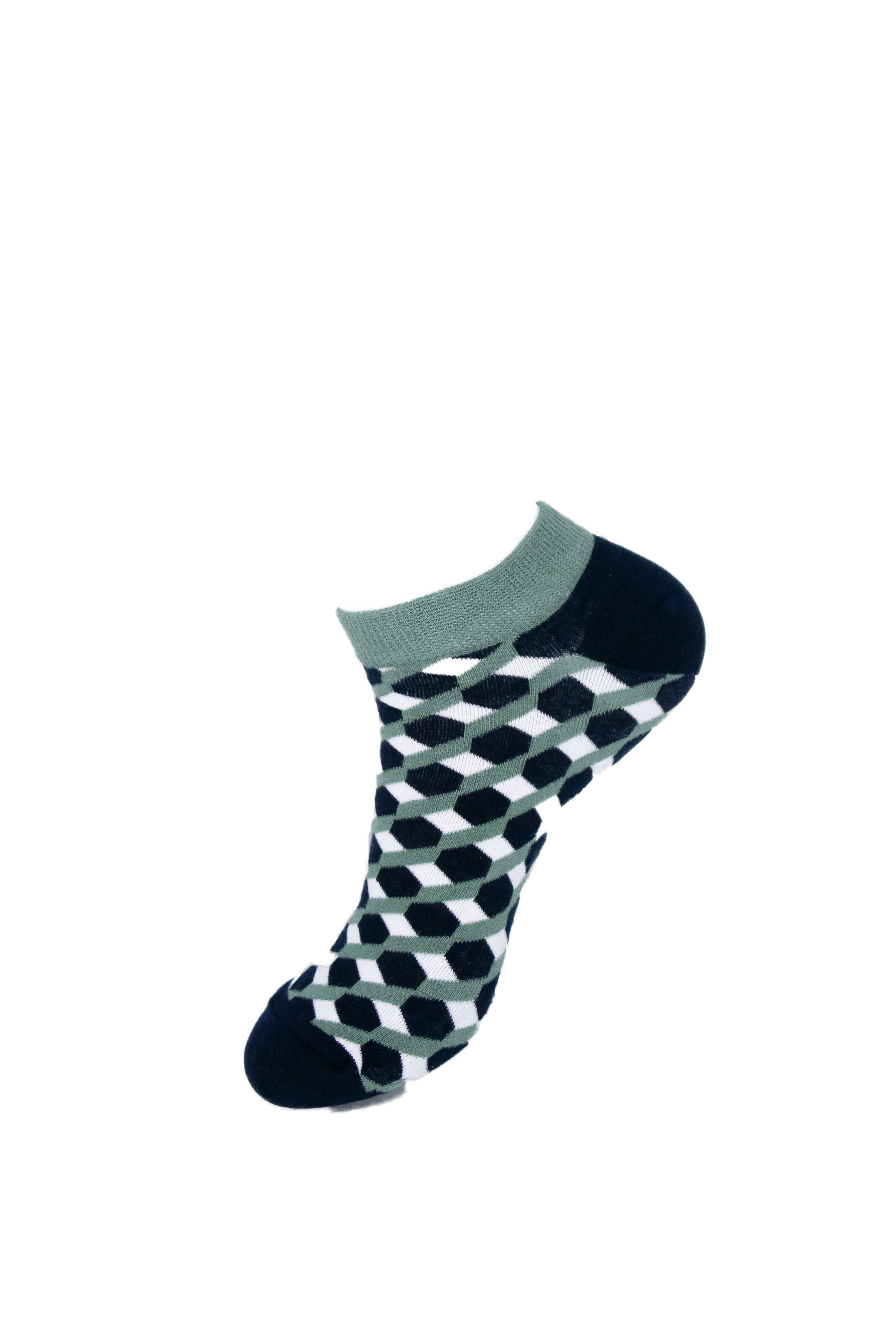 Adults Chequered Black and White Ankle Socks